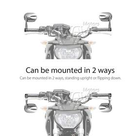Stark chrome bar end mirrors for 1, 1-1/4 Inch hollow end handlebars