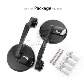 Missie black bar end mirrors for 1, 1-1/4 Inch hollow end handlebars