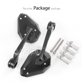 ViperII black bar end mirrors for 1, 1-1/4 Inch hollow handlebar