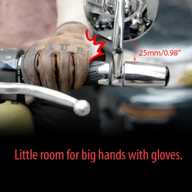 Bob chrome bar end mirrors for 1, 1-1/4 Inch hollow handlebar