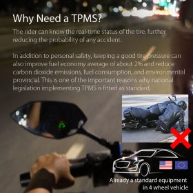 TPMS tire pressure monitoring system with Lucifer LED mirrors compatible with Harley Street 500/750