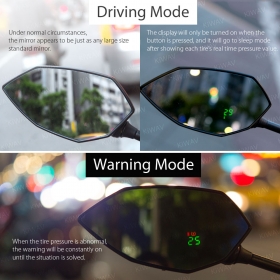 TPMS tire pressure monitoring system with Lucifer LED mirrors compatible with Harley Street 500/750