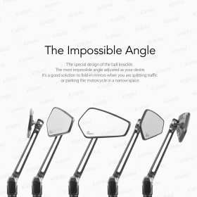 Blade black mirrors compatible with most modern Vespa models, GTS/ GTV/ LX/ LT/ LXV/ S