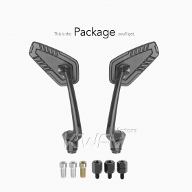 Blade black mirrors compatible with most modern Vespa models, GTS/ GTV/ LX/ LT/ LXV/ S