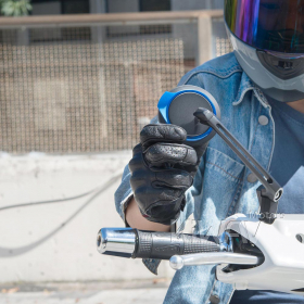 Aura blue mirrors compatible with most modern Vespa models, GTS/ GTV/ LX/ LT/ LXV/ S