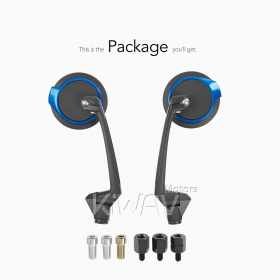Aura blue mirrors compatible with most modern Vespa models, GTS/ GTV/ LX/ LT/ LXV/ S