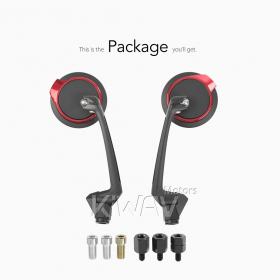 Aura red mirrors compatible with most modern Vespa models, GTS/ GTV/ LX/ LT/ LXV/ S
