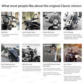 Classic Plus black mirrors compatible with most modern Vespa models, GTS/ GTV/ LX/ LT/ LXV/ S
