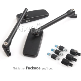 Classic Plus black mirrors compatible with most modern Vespa models, GTS/ GTV/ LX/ LT/ LXV/ S
