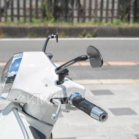 Horus black mirrors compatible with most modern Vespa models, GTS/ GTV/ LX/ LT/ LXV/ S