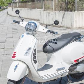 Ojo black mirrors compatible with most modern Vespa models, GTS/ GTV/ LX/ LT/ LXV/ S
