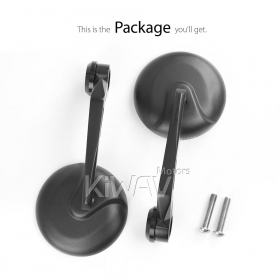 Retro black bar end mirrors for M8 threaded handlebars