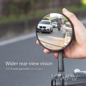 Missie black bar end mirrors for M8 threaded handlebars