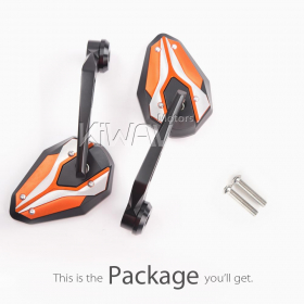 ViperII orange bar end mirrors for M8 threaded handlebars