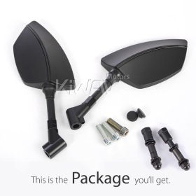 Blackline mirrors compatible with most Harley Davidson