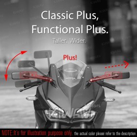 Classic Plus chrome fairing mount mirrors w/ black adapter
