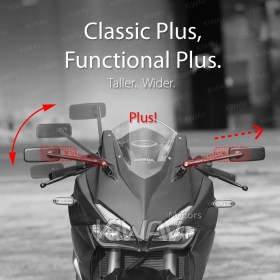Classic Plus black fairing mount mirrors w/ chrome adapter