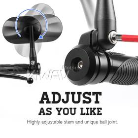 Stark black bar end mirrors compatible with Harley Sportster Dyna Softail XG street