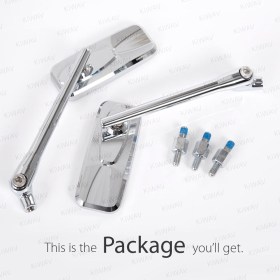 Modern chrome mirrors for 8mm scooters and motorcycles