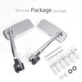 Classic chrome bar end mirrors compatible with Specific Indian models