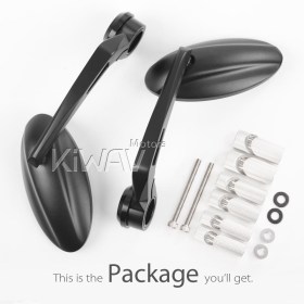 Ultra black bar end mirrors compatible with Harley Sportster Dyna Softail XG street