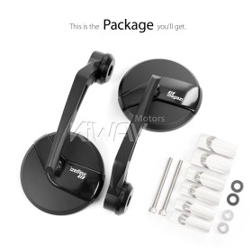 Missie black bar end mirrors compatible with Harley Sportster Dyna Softail XG street