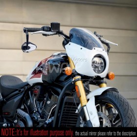 4Rizz white bar end mirrors compatible with Specific Indian models