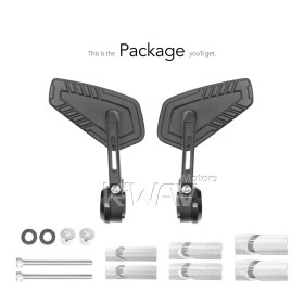 Blade black bar end mirrors compatible with Specific Indian models