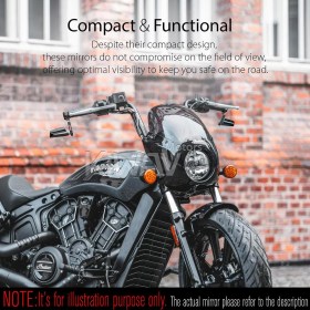 Leap black bar end mirrors a pair compatible with Specific Indian models