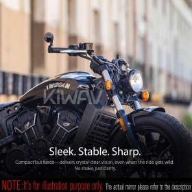 Orbii black bar end mirror a piece compatible with Specific Indian models