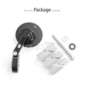 Orbii black bar end mirror a piece compatible with Harley Davidson Sportster Dyna Softail XG street