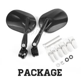 Stark black heavy weight bar end mirrors compatible with Specific Indian models