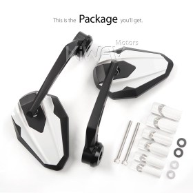 4Rizz white heavy weight bar end mirrors compatible with Specific Indian models