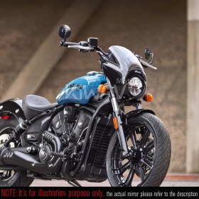 Bob black round heavy weight bar end mirrors compatible with Specific Indian models