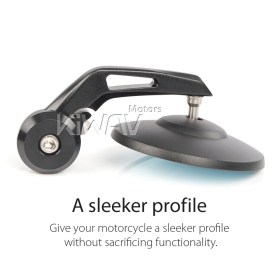 Bob black round heavy weight bar end mirrors compatible with Specific Indian models