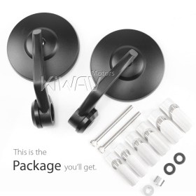 Bob black round heavy weight bar end mirrors compatible with Specific Indian models