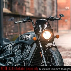 Horus black heavy weight bar end mirrors compatible with Specific Indian models