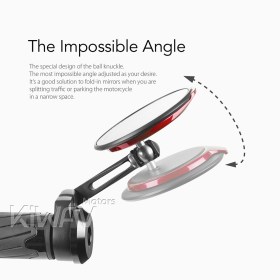 Aura red heavy weight bar end mirrors compatible with Specific Indian models