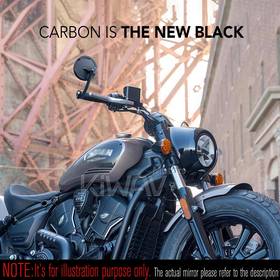 Mamba round matte carbon heavy weight bar end mirrors  compatible with Specific Indian models