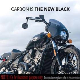 Mamba round glossy carbon heavy weight bar end mirrors  compatible with Specific Indian models