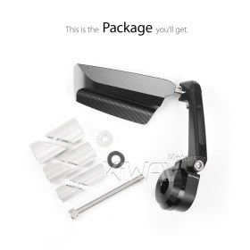 Leap black heavy weight bar end mirror RH compatible with Specific Indian models
