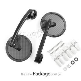Mamba round matte carbon bar end mirrors compatible with Harley Sportster Dyna Softail XG street