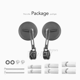 Ojo black bar end mirrors compatible with Harley Sportster Dyna Softail XG street