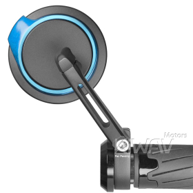 Aura blue bar end mirrors compatible with Harley Sportster Dyna Softail XG street