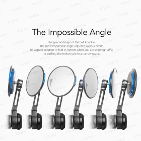 Aura blue bar end mirrors compatible with Harley Sportster Dyna Softail XG street