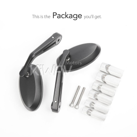 Trusti black bar end mirrors for 7/8, 1, 1-1/4 Inch hollow end handlebars
