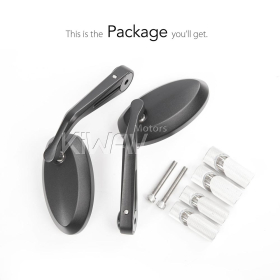 Trusti black bar end mirrors for 1, 1-1/4 Inch hollow end handlebars
