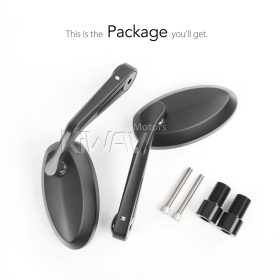 Trusti black bar end mirrors compatible with Yamaha M16 threaded handlebars