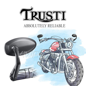 バーエンドミラー　トラスティー　黒　一部のモト・グッツィ(Moto Guzzi)用