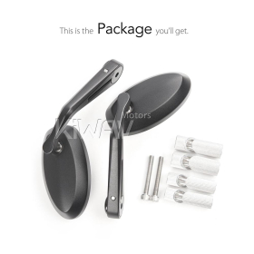 Trusti black bar end mirrors for 7/8 Inch hollow end handlebars